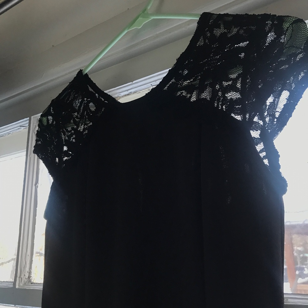 LBD with lace sleeves
